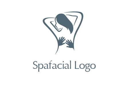 massage therapy logo with hands on a woman's back