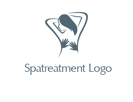 massage therapy logo with hands on a woman's back