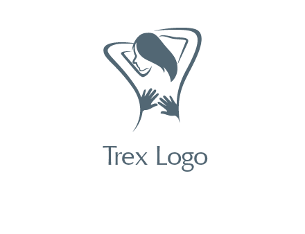 massage therapy logo with hands on a woman's back