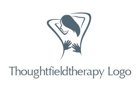 massage therapy logo with hands on a woman's back