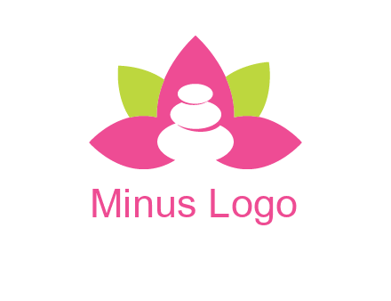 spa logo with hot stones inside leaves or lotus