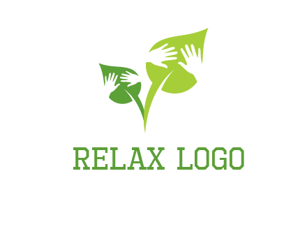 hands in leaves logo