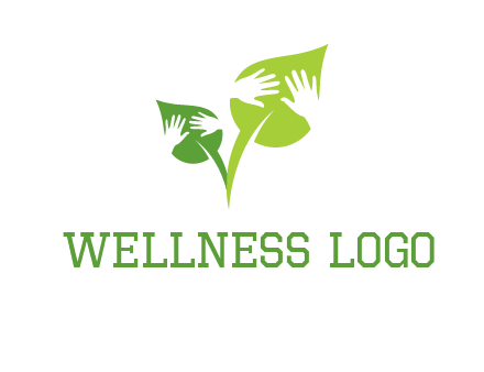 hands in leaves logo
