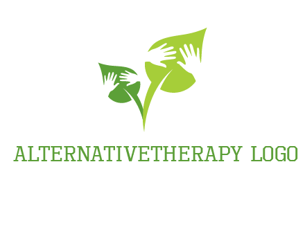 hands in leaves logo
