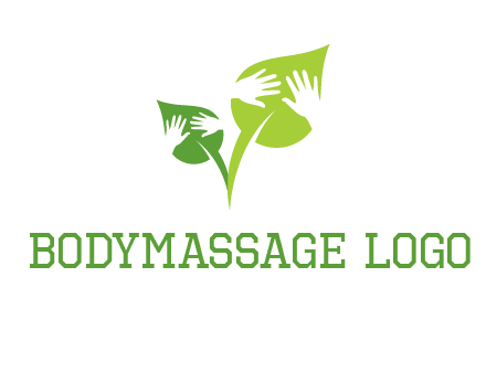 hands in leaves logo