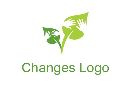 hands in leaves logo