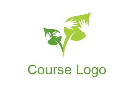 hands in leaves logo