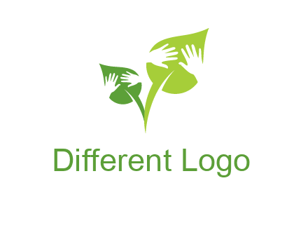hands in leaves logo