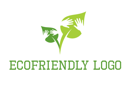 hands in leaves logo