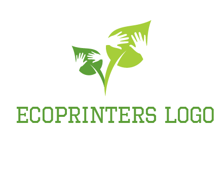hands in leaves logo