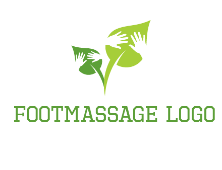 hands in leaves logo