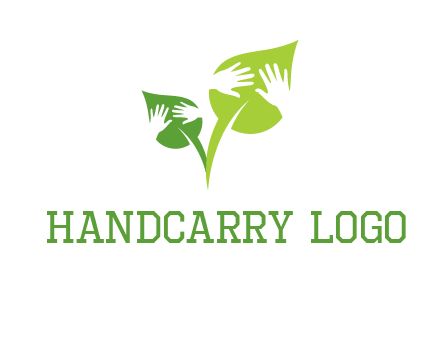 hands in leaves logo