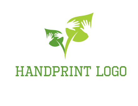 hands in leaves logo