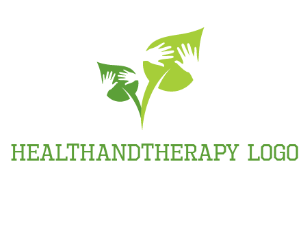 hands in leaves logo