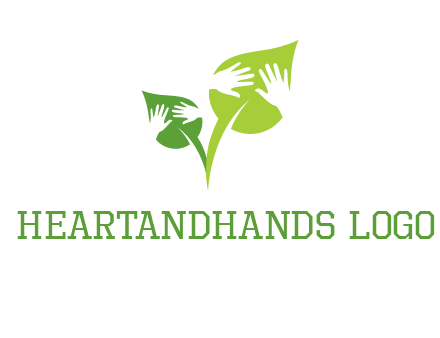 hands in leaves logo