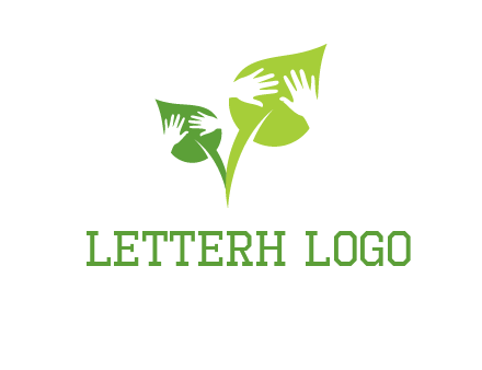 hands in leaves logo