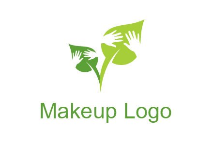 hands in leaves logo