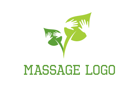 hands in leaves logo