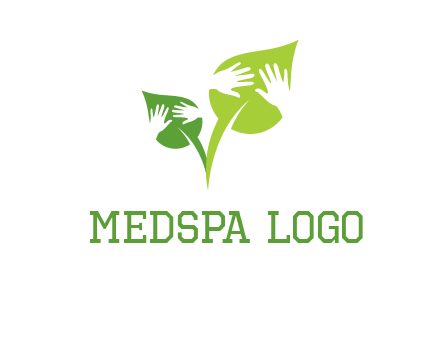 hands in leaves logo