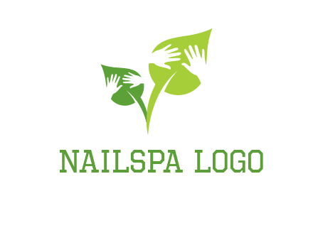 hands in leaves logo