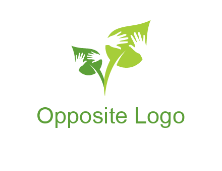 hands in leaves logo