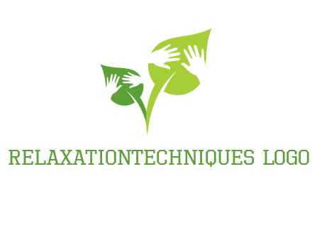 hands in leaves logo