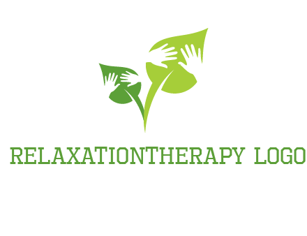 hands in leaves logo