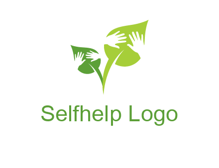 hands in leaves logo