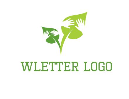 hands in leaves logo
