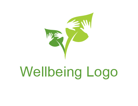hands in leaves logo