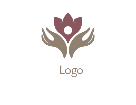 lotus over hands logo