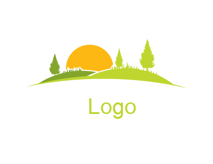 sunset over a meadow logo