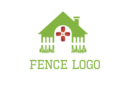 house or cottage with a picket fence logo