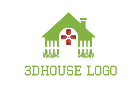 house or cottage with a picket fence logo