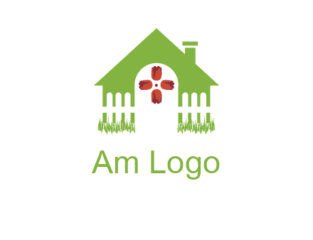 house or cottage with a picket fence logo