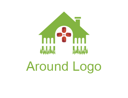 house or cottage with a picket fence logo