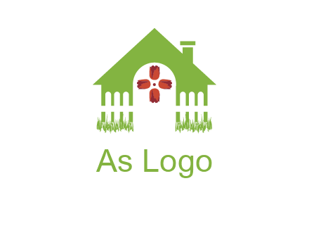 house or cottage with a picket fence logo