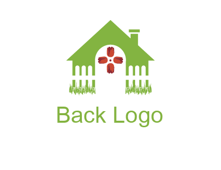 house or cottage with a picket fence logo