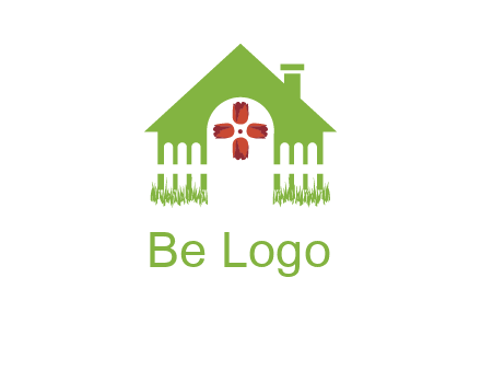 house or cottage with a picket fence logo