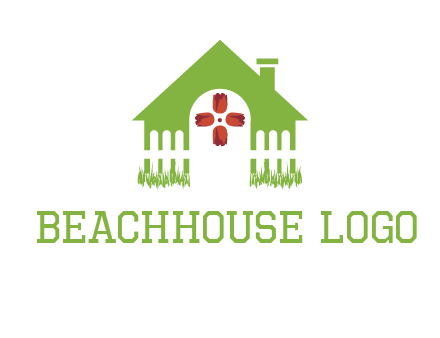 house or cottage with a picket fence logo