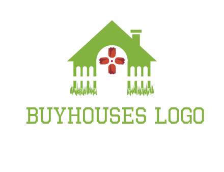 house or cottage with a picket fence logo