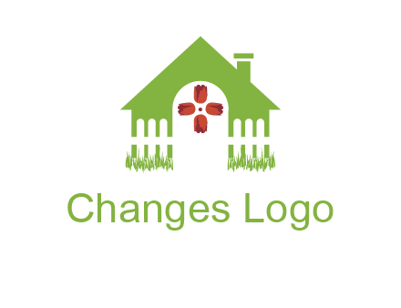 house or cottage with a picket fence logo