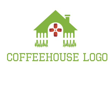 house or cottage with a picket fence logo