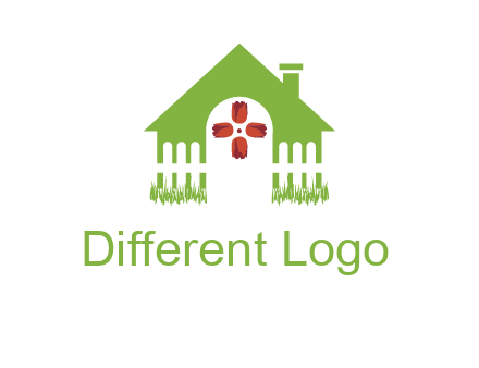 house or cottage with a picket fence logo