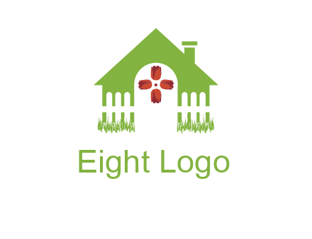 house or cottage with a picket fence logo