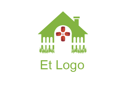 house or cottage with a picket fence logo
