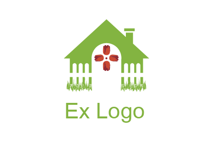 house or cottage with a picket fence logo