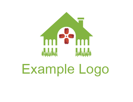house or cottage with a picket fence logo