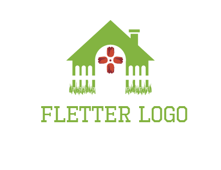 house or cottage with a picket fence logo