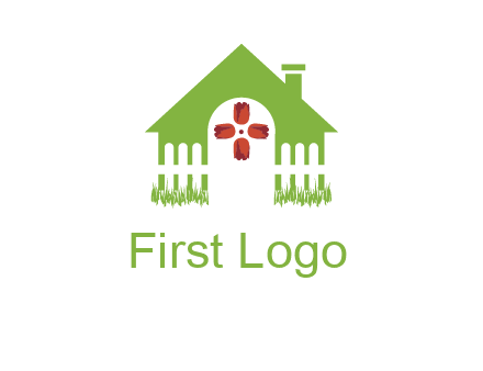 house or cottage with a picket fence logo